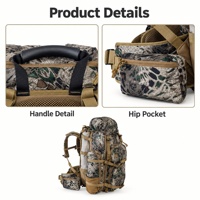 Sac à dos tactique de chasse grande capacité en velours camouflage multifonctionnel avec pochette pour la randonnée, le camping et l'escalade