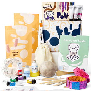 <span class=keywords><strong>Kit</strong></span> de cerámica de arcilla secada al aire para <span class=keywords><strong>principiantes</strong></span> con herramientas Pinturas Cepillos Sellador Maceta Regalo Diseño moderno - Product Image 1