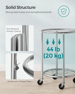 SONGMICS Wasmand met wielen, ronde wasmand, wasmand op wielen - Product Image 6