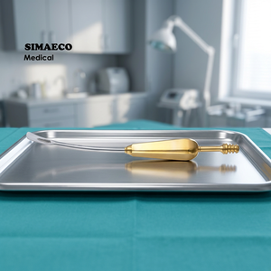 SIMAECO-CE SP Elevador de succión de borde redondo semicurvo de 24 cm, 7 mm de ancho, de acero inoxidable, instrumento quirúrgico con fuente de alimentación eléctrica - Product Image 2