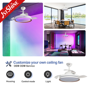 1stshine LED quạt trần đơn giản 230V yên tĩnh DC động cơ PC Blade LED chiếu sáng RGB quạt trần với ứng dụng thông minh - Product Image 4