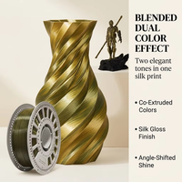 Filament PLA Soie Bicolore OEM ODM 1,75 mm 1 kg, pour Imprimante 3D, Double Teinte, Lisse et Brillant, Sans Filamentisation, Haute Précision, Vente en Gros