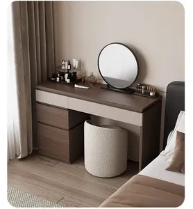 Moderna Scrivania da <span class=keywords><strong>Bagno</strong></span> in Legno di Quercia Massiccio <span class=keywords><strong>con</strong></span> Armadietto e <span class=keywords><strong>Specchio</strong></span> a Figura Intera per Tavolo da Trucco - Product Image 3