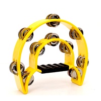 Wholesale Orff Style CE Certified 3+ Years Half Moon Design Hand Bell Grip Percussion Tambourine Party Musical Instrument