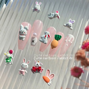 Paso Sico vente chaude Kawaii mignon dessin animé alliage <span class=keywords><strong>lapin</strong></span> bricolage 3D Nail Art décoration pour les filles Nail Art Design - Product Image 4