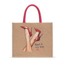 1 Pc VOESETO Valentijn Verpleegster Coquette Strikpatroon Verzending Grote Gepersonaliseerde Canvas Mode Strandtas Monogram Vrouwen