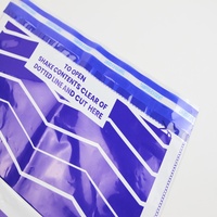 Bolsa Personalizada Morada Opaca a Prueba de Manipulaciones con Franja Blanca para Guardar Documentos y Exámenes de Forma Segura
