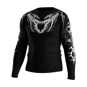 Rashguard Death Core Heavy Metal pour hommes, protection UV, séchage rapide, anti-frottement, parfait pour le MMA, les sports nautiques, couche de base - Product Image 1