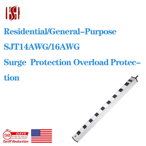 Regleta de seguridad metálica de alta resistencia con 20 tomas, enchufe de 3 pines de uso general/residencial, 15A 125V, de aleación de aluminio, estándar de EE. UU. - Product Image 2