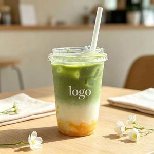 Gobelets à café et à thé jetables en plastique PET transparent de 98 mm avec logo personnalisé, vente en gros d'usine, qualité alimentaire, très demandés - Product Image 2