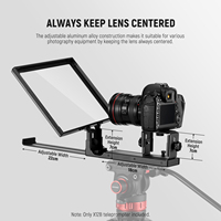 NEEWER Basics X12B Téléprompteur en alliage d'aluminium réglable en hauteur 12 pouces pour iPad, tablette, téléphone, appareil photo reflex numérique, sans assemblage, télécommande et application