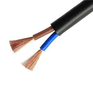 Câble d'alimentation à gaine Flexible à noyau de cuivre en PVC H05VV-F Fil AC RVV à 2 conducteurs de 10mm Équivalent au câble de H03VV-F 2x10mm