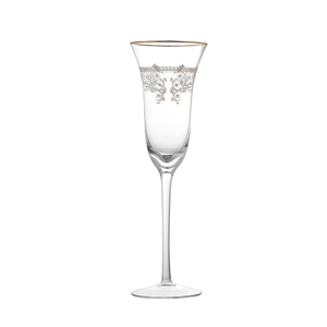 <span class=keywords><strong>Cristal</strong></span> pour flûte, bord doré, gravure argentée, style bohème, capacité <span class=keywords><strong>de</strong></span> 200 ml, pour toasts, mariages, célébrations, ajoutant <span class=keywords><strong>de</strong></span> l'élégance - Product Image 1