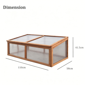 Jardinera Portátil, Invernadero de Madera con Tapas, Caja de Cultivo Elevada para Plantas - Product Image 5