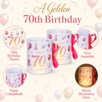 Lanternes roses joyeux anniversaire, 18 pièces, pour la 70e célébration, hommes, femmes, décoration de table intérieure