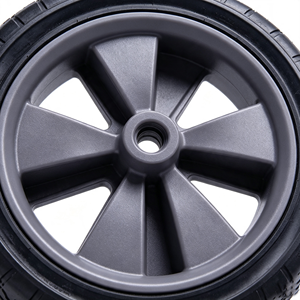 7x1.5 Inch Flat Free Solid Rubber <b>Wheel</b> Knobby Tread Grey <b>Plastic</b> Rim <b>Wheel</b> for Hand Truck Trolley Utility Cart - Product Image 5