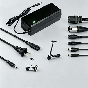 Chargeur de batterie Li-ion 36V 42V2A 7 connecteurs DC5525-DC552--M16-XLR-3pin-Mi Certifié CE Protection OCP/OVP Éclairage LED - Product Image 1