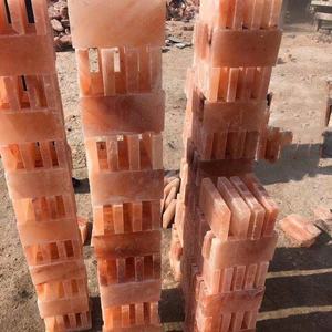 Azulejo de ladrillo de sal del Himalaya de alta calidad cuboide un lado natural y un lado plano-para decoración del hogar - Product Image 4