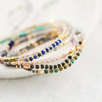 Bracelet ajustable unisexe en perles géométriques bohèmes plaqué or, avec strass en cristal, tissage artisanal – Meilleure vente