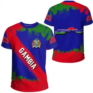 Popular Wholesale Premium Gambia Tshirts Men T-shirt Unique Design Best Quality Short-sleeve Man Professional Customization