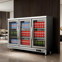 Vitrina Refrigerada Comercial de Acero Inoxidable de 220V con Enfriamiento por Aire y Compresor para Bares y Otras Bebidas