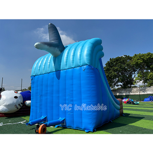 <span class=keywords><strong>Toboggan</strong></span> <span class=keywords><strong>gonflable</strong></span> commercial en forme de requin avec <span class=keywords><strong>piscine</strong></span> et château <span class=keywords><strong>gonflable</strong></span> combinés pour enfants, idéal pour les aires de jeux extérieures et les entreprises de location - Product Image 4