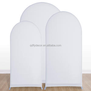 Housse de décoration simple pour arche de mariage, en tissu blanc, pour support arqué tendu, utilisation intérieure et extérieure - Product Image 2