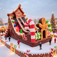 Château gonflable géant de Noël pour enfants avec toboggan, aire de grimpe et de glisse pour enfants, en PVC, facile à installer, vente en gros