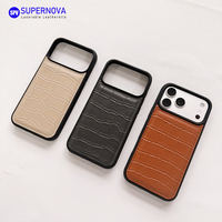 Étui de téléphone en cuir PU personnalisé, gravable au laser, pour iPhone 17, cadeau promotionnel d'entreprise