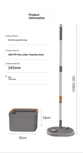Ensemble serpillière et seau rotatif mains libres pour nettoyage des sols domestiques, eau propre et eau sale, pour <span class=keywords><strong>un</strong></span> nettoyage efficace - Product Image 2
