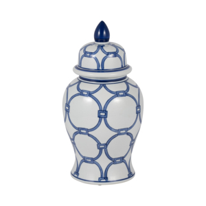 Vaso Decorativo in Ceramica con Motivo Blu per Soggiorno, Camera da Letto, Ufficio, Centrotavola, Arredamento Moderno per la Casa - Product Image 1