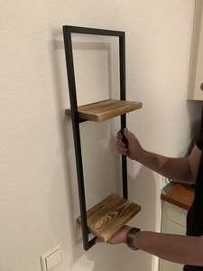 Clothing Store Display <strong>Wood</strong> and Iron Cube Wall <strong>Shelf</strong> <strong>Float</strong> Wall Mount <strong>Shelf</strong> for Living Room - Product Image 4