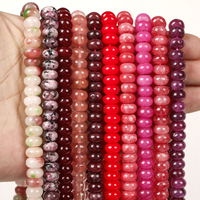 Perles de pierre naturelle 5x8mm, tourmaline rouge, agate, jaspe, pierres précieuses fuchsia, perles rondes pour la fabrication de bijoux, accessoires de bricolage, bracelets