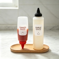 Bouteille de sauce en plastique de 300 ml pour ketchup, mayonnaise, chili avec bouchon à visser de 38 mm 38/400, bouteille à presser