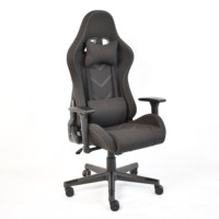 Chaise d'ordinateur PC ergonomique de haute qualité pivotante chaise d'ordinateur en tissu respirant noir jeu