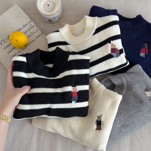 Child Star Circle Knitted Sweater Thickened Warm Pullover For Girls Autumn Winter Full Sleeve With Label - Product Image 1