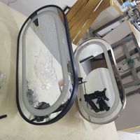 Miroir de salle de bain ovale en alliage d'aluminium, extensible et rotatif à 360°, design créatif inspiré du Feng Shui, version améliorée