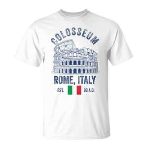 Camiseta Coliseo Roma Italia, Recuerdo del Amfiteatro Flaviano, Diseño Italiano - Product Image 1
