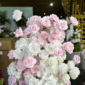 Bola de Flores Artificiales de Seda Realista en Tonos Pastel Rosa, Morado y Blanco, para Decoración de Bodas, Letreros de Bienvenida, Soporte de Flores para Eventos y Regreso a Clases - Product Image 4