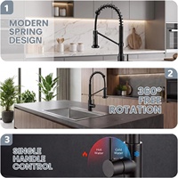 Robinet de cuisine en acier inoxydable 304, à douchette extractible haute arche, pivotant à 360°, avec cartouche céramique, pour projets hôteliers, direct usine