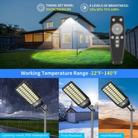 Lampadaire solaire intégré à 36 lentilles, stock local aux États-Unis, livraison rapide, inventaire national, lampe LED pour parking commercial