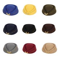 Béret d'hôtesse de l'air personnalisé en tissu acrylique avec motif, idéal pour toutes les saisons et l'étiquette professionnelle