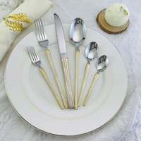 MYD Ensemble de couverts de luxe Couverts en acier inoxydable de haute qualité avec design fantastique et poignée fine pour les fêtes