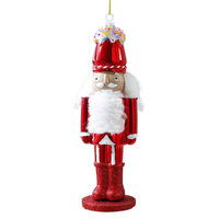 Décorations de Noël pour arbre de Noël : Bonhomme de neige suspendu rouge et blanc, Père Noël, Soldat sucette, Elfe