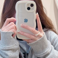 LeYi Candy Transparent Case Curly Wave Hybrid TPU PC Antichoc Bumper Girl Housse de téléphone portable pour iphone 14 13 Pro Max Plus