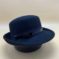 Personnalisé de haute qualité femmes ceinture laine feutre casquette uniforme de sécurité casquette officier noir défilé chapeau melon