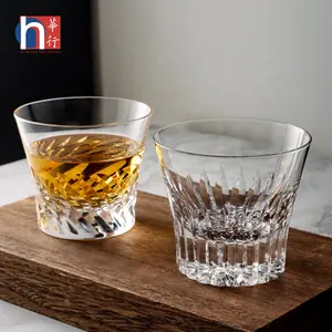 Verre à whisky en cristal à coupe profonde sans plomb, personnalisé à l'ancienne pour le whisky de Bourbon, le Brandy de Vodka