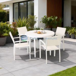 आउटडोर एल्यूमीनियम गोल टेबल वाटरप्रूफ गार्डन पैटियो पिछवाड़े खाली भोजन मेज और कारखाने मूल्य के साथ कुर्सी सेट - Product Image 2