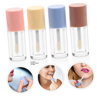 En stock, tubes de gloss à lèvres multicolores, capacité de 6 ml, contenants PETG vides, grand applicateur à pinceau, boîte emballée pour cosmétiques, rouge à lèvres