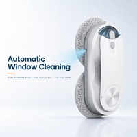 Robot Nettoyeur de Vitres Électrique Extérieur 2400-3200Pa Aspiration Télécommande 2.4G 20-30min Batterie de Secours UPS Anti-Chute
